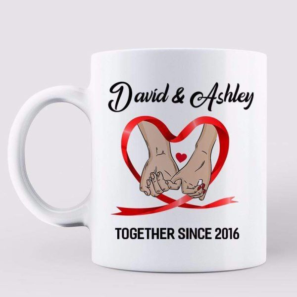 Mugs Couple Together Since Hand In Hand Personalized Mug 11oz