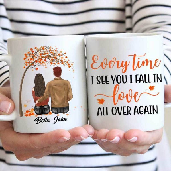 Mugs Fall Season Couple Love Personalized Coffee Mug 11oz