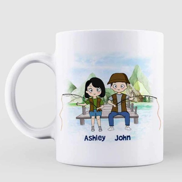 Mugs Fishing Chibi Couple Together Is Our Favorite Place Personalized Coffee Mug 11oz