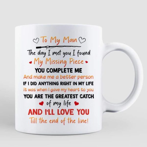 Mugs Fishing Couple To My Man Personalized Mug 11oz