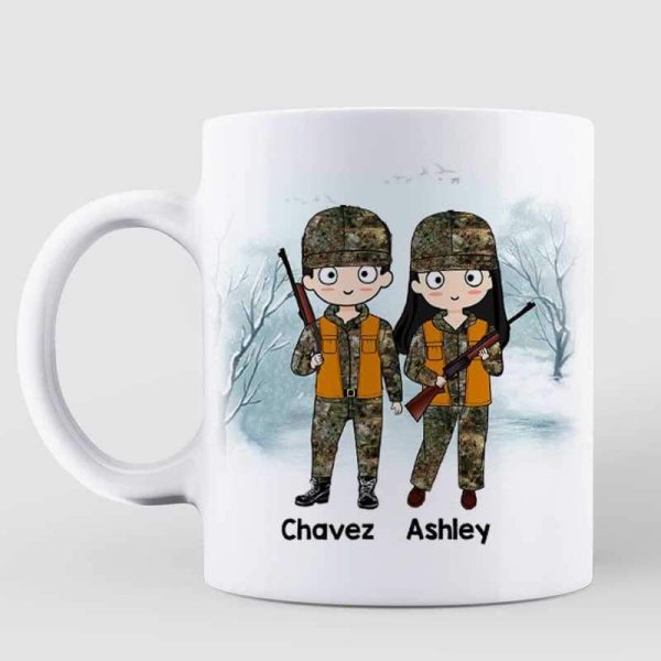 Mugs Hunting Chibi Couple New Camo Personalized Mug 11oz