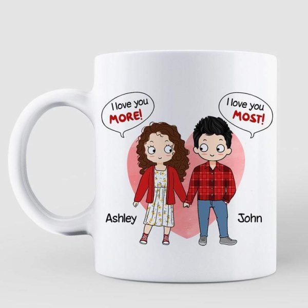 Mugs I Love You Chibi Couple Personalized Mug 11oz