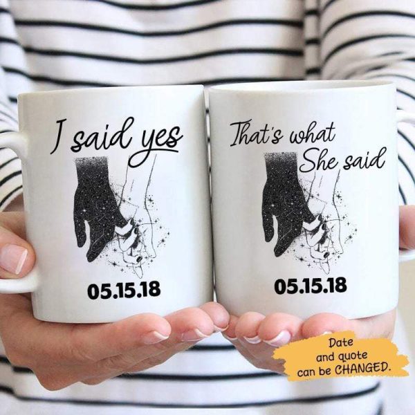 Mugs I Said Yes Couple Personalized Coffee Mug 11oz