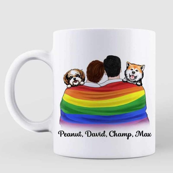 Mugs LGBT Couple And Dogs Personalized Coffee Mug 11oz