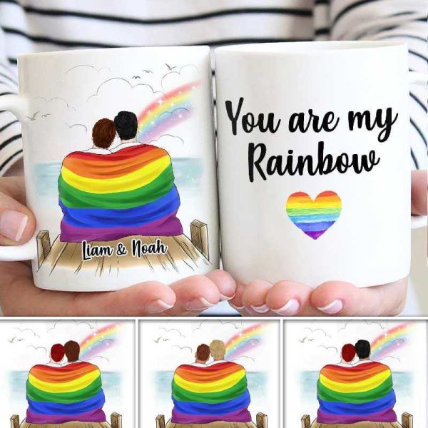 Mugs LGBT Couple On Bridge Personalized Mug 11oz