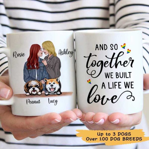 Mugs Together Built Life LGBT Couple Dogs Personalized Coffee Mug 11oz