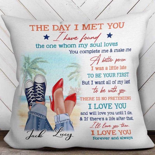 Pillow Found The One My Soul Loves Couple Legs Personalized Pillow (Insert Included)