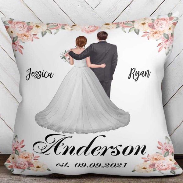 Pillow Mr. And Mrs. Couple Wedding Gift Personalized Pillow (Insert Included)