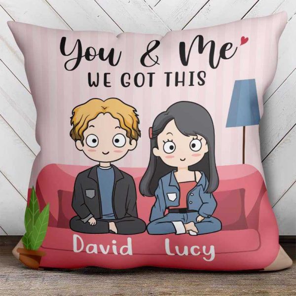 Pillow We Got This Chibi Couple Personalized Pillow (Insert Included)