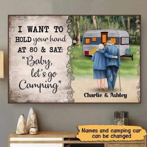 Poster Camping Old Couple Personalized Horizontal Poster 18x12