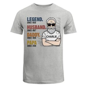 T-Shirt The Legend Grandpa Old Man Personalized Shirt Classic Tee / Ash Classic Tee / S