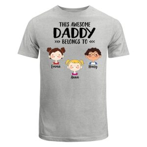 T-Shirt This Daddy Belongs To Cute Kid Face Personalized Shirt
