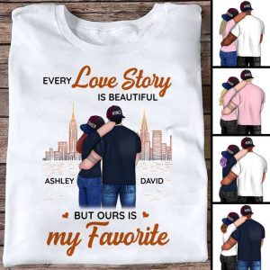 T-shirts Beautiful Love Story Couple Personalized Shirt Classic Tee / S / White