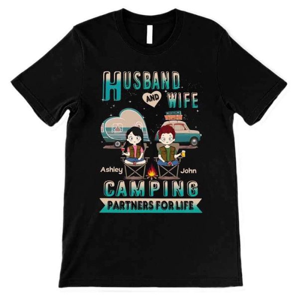 T-shirts Camping Couple New Retro Personalized Shirt