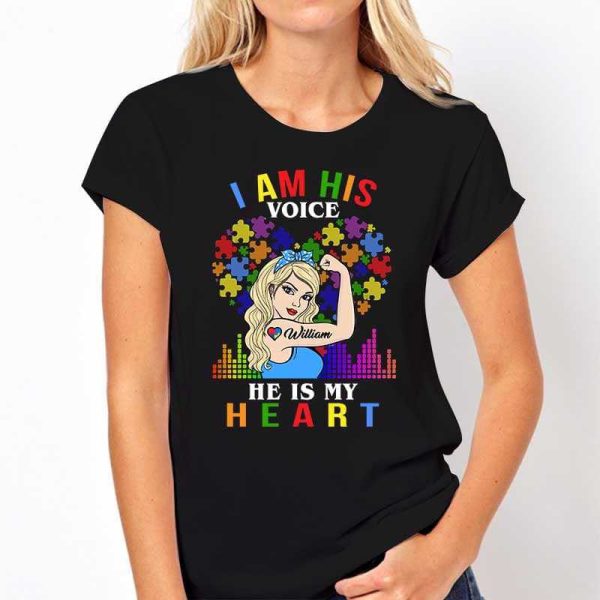 T-shirts He Is My Heart Autism Personalized Shirt