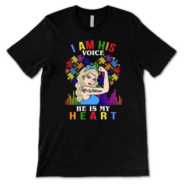 T-shirts He Is My Heart Autism Personalized Shirt