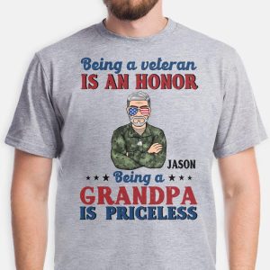 Being A Veteran Is An Honor Old Man, July 4th, Personalized Shirt, Patriotic Shirt