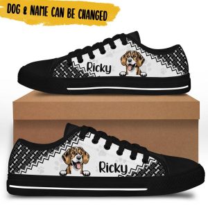 Dog Lover Gift Personalized Dog Name Low Top Shoes