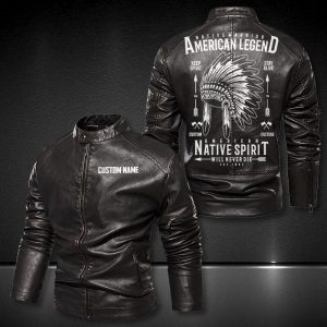 Personalized Leather Jacket Native American Legend