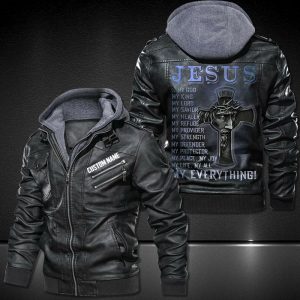 Personalized Leather Jacket Jesus My Everything