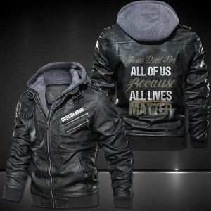 Personalized Leather Jacket Jesus Died For All Of Us