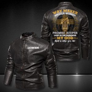 Personalized Leather Jacket My God That Is Who You Are