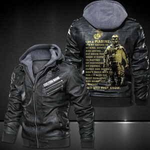 Personalized Leather Jacket I Am A Marine