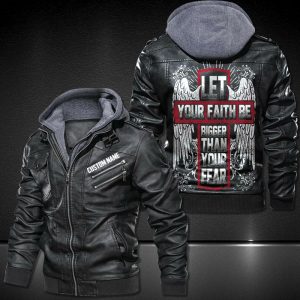 Personalized Leather Jacket Let Your Faith Be Bigger Than Your Fears