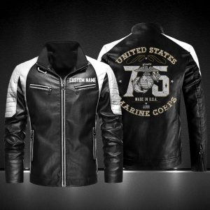 Personalized Leather Jacket U.S Marine