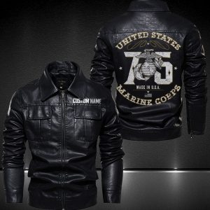 Personalized Leather Jacket U.S Marine