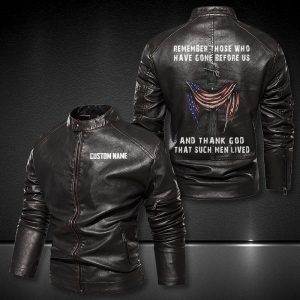 Personalized Leather Jacket Remember Those Who Have Gone Before Us
