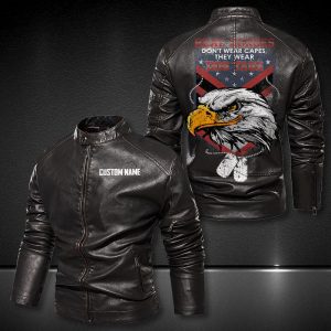 Personalized Leather Jacket Real Heroes Wear Dog Tag