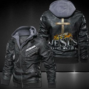 Personalized Leather Jacket Jesus Save My Life