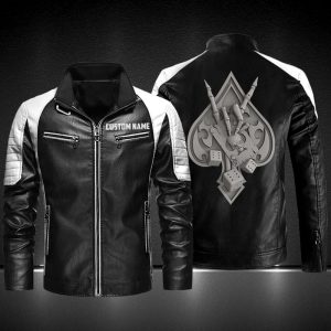Personalized Leather Jacket Skull Gambling