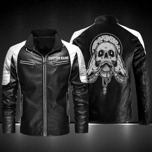 Personalized Leather Jacket Skull And Art