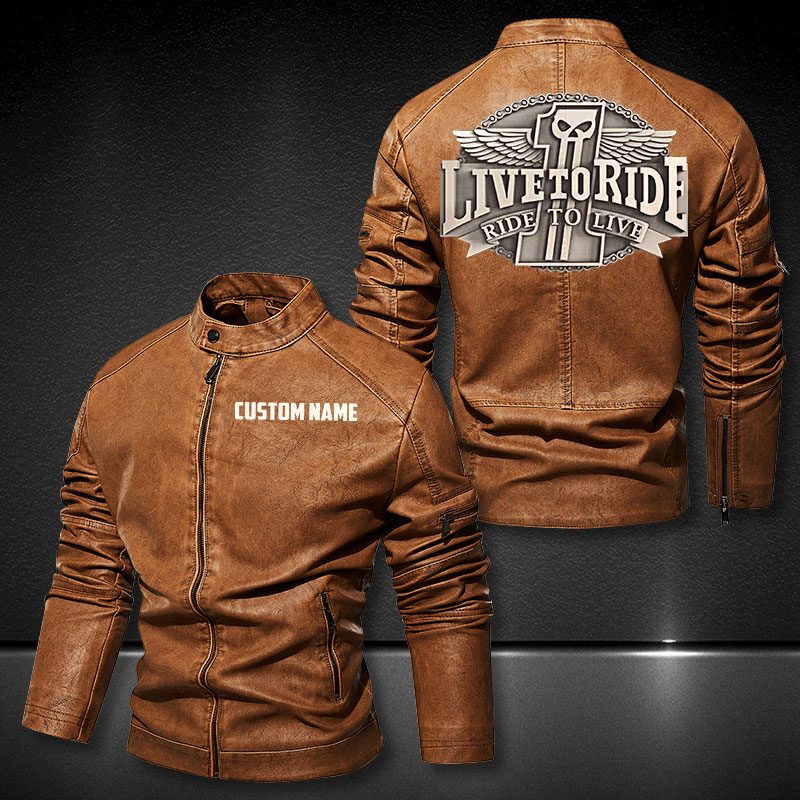 Personalized Leather Jacket Live To Ride Ride To Live – Vetigoti