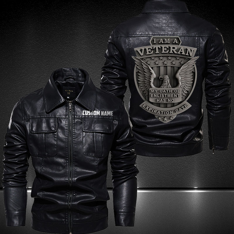 Personalized Lapel Leather Jacket American Veteran Pride – Vetigoti