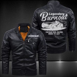 Zip Pocket Motorcycle Leather Jacket Legendary Burnout