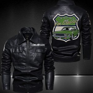 Personalized Lapel Leather Jacket I'm Not Old I'm Classic