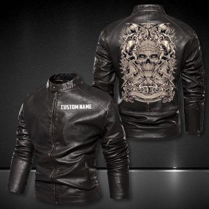 Personalized Leather Jacket Overlord Skull