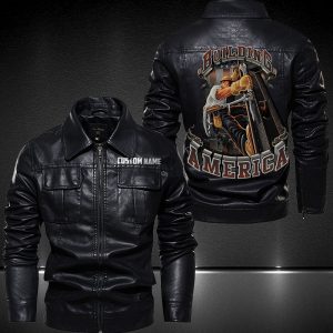 Personalized Lapel Leather Jacket Building America