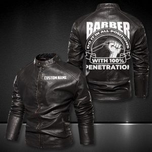 Personalized Leather Jacket Barber Do It In All Position With 100% Penetration Motorcycle