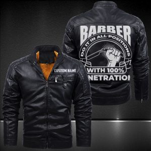 Zip Pocket Motorcycle Leather Jacket Barber Do It In All Position With 100% Penetration Motorcycle