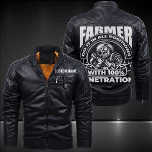 Zip Pocket Motorcycle Leather Jacket Farmer Do It In All Position With 100% Penetration Motorcycle