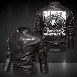 Personalized Leather Jacket Film Director Do It In All Position With 100% Penetration Motorcycle
