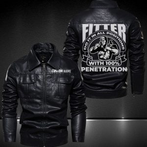 Personalized Lapel Leather Jacket Fitter Do It In All Position With 100% Penetration Motorcycle