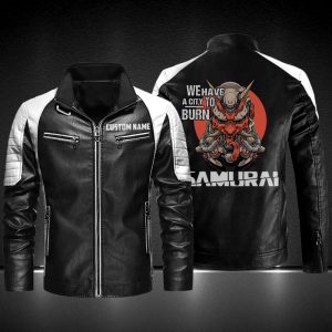Personalized Leather Jacket We Have A City To Burn Samurai Cyberpunk 2077 Motorcycle Leather Jacket, Plus Size