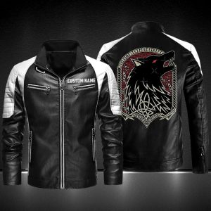 Personalized Leather Jacket Mythology Norse Monster Motorcycle Rider