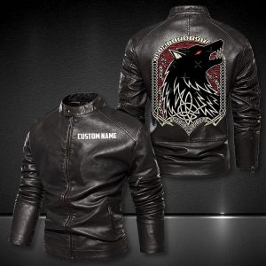 Personalized Leather Jacket Mythology Norse Monster Motorcycle Rider