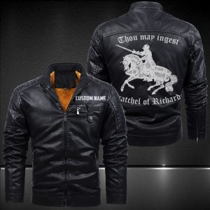 Zip Pocket Motorcycle Leather Jacket Thou May Ingest A Satchel Of Richards Knight Motorcycle Rider
